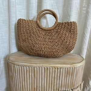 Woven Wicker Beach Bag